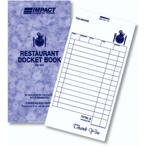 Restaurant Docket Book, Large.