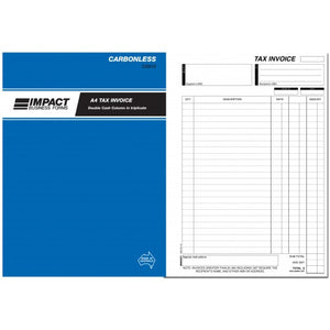 Tax Invoice Book Double Money Column in Triplicate A4 Impact CS610